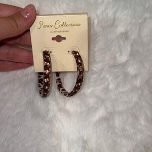 Cheetah print hoop earrings